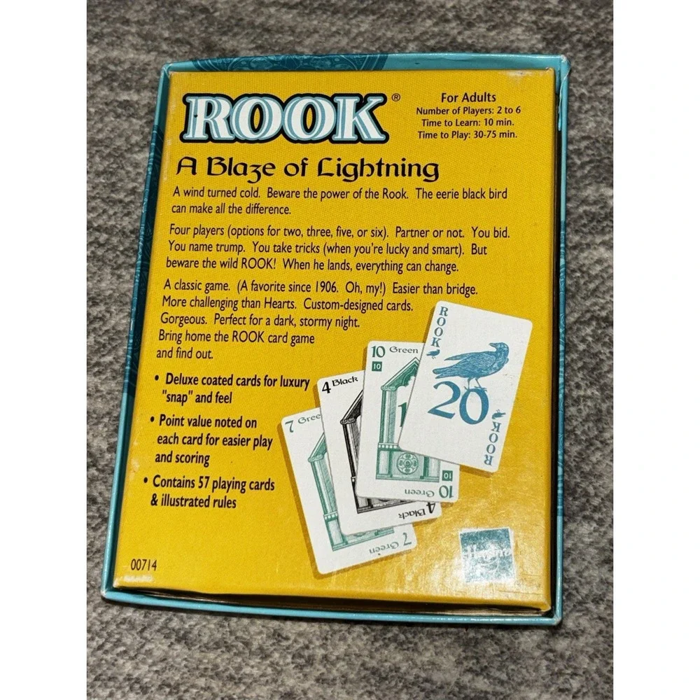 Rook Card Game 2001 Hasbro Parker Brothers Complete Cards Rule Book